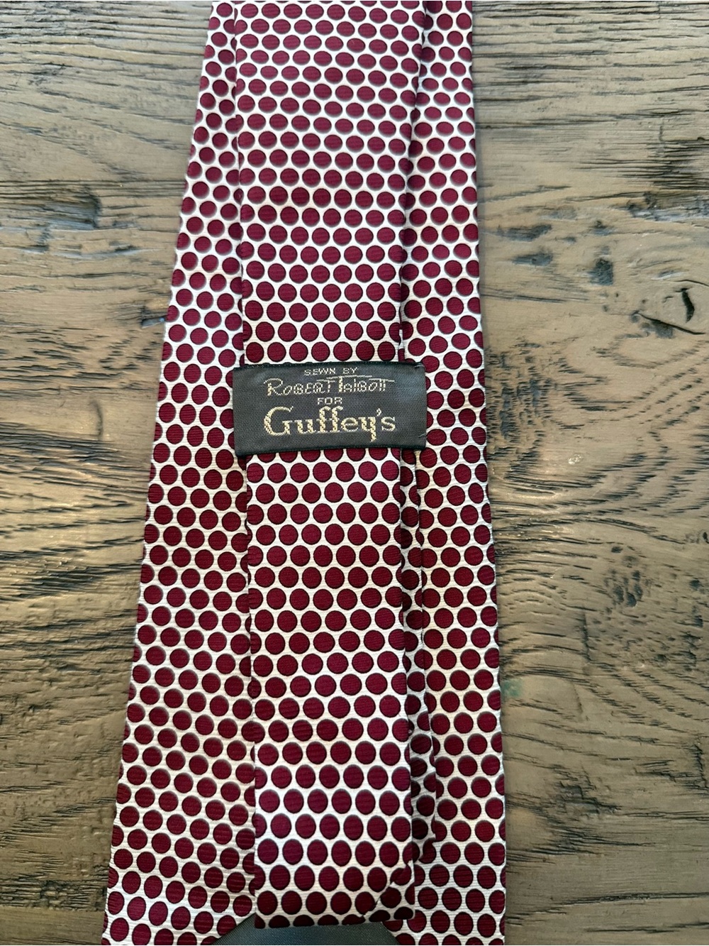 Robert Talbott Burgundy and White Polka Dot Tie